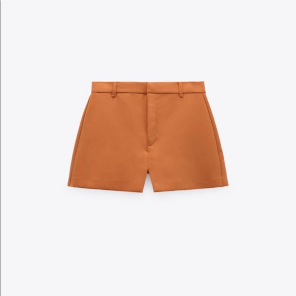 ZARA 2 piece Tangerine Tied Crop Blazer and Skort - Picture 11 of 11